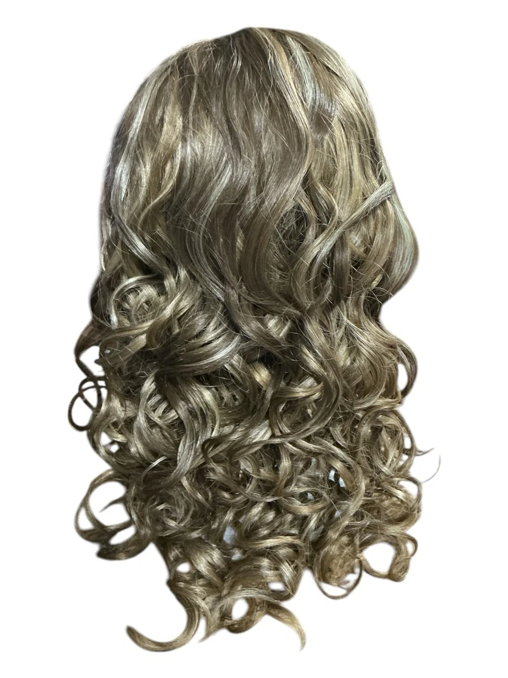 CSC Carry. Synthetic Long Curly Wig in Ash Blonde.